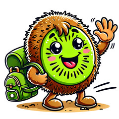 Fototapeta premium kiwi character comic