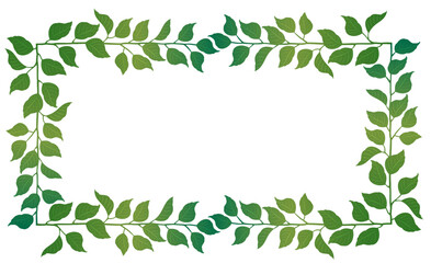 tree branch vine border, leaf stem frame 02 rectangular message border