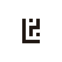 letter LN square geometric symbol simple logo vector