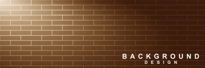 Wall of bricks and space banner background with the spotlight vector