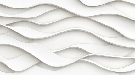 Fototapeta premium Abstract Wavy Patterns in Soft White Color Evoking Elegance and Tranquility for Design Use