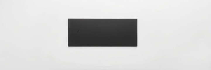 Black Rectangle on White Background Minimalist Design Mockup Template