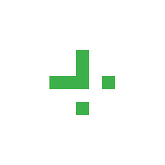 Fototapeta premium Letter J plus, square geometric symbol simple logo vector