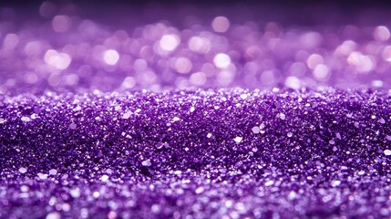Sparkling Purple Glitter Texture Soft Light. AI Generated