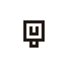 Obraz premium Letter U in 8, lamp, square geometric symbol simple logo vector
