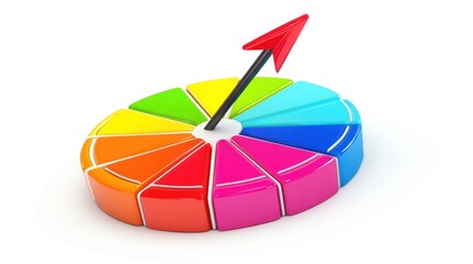 Fototapeta premium Colorful 3D pie chart graphic isolated on white
