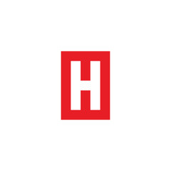 Letter H square, outline geometric symbol simple logo vector