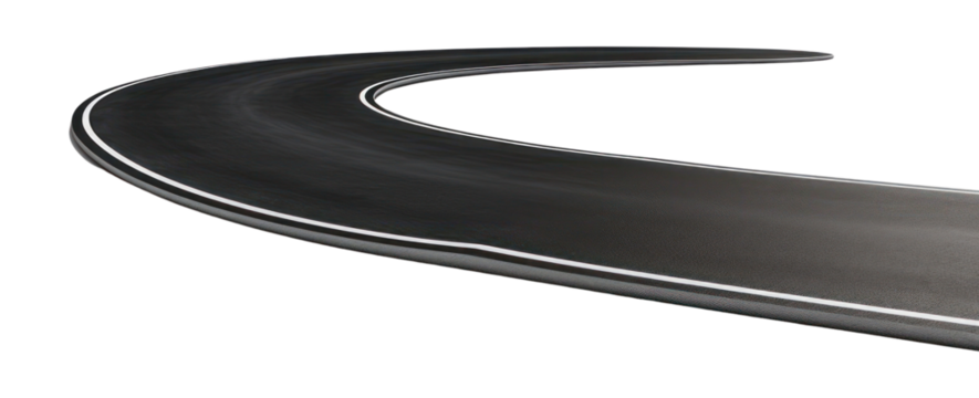 PNG Curved asphalt road highway transportation minimalist.