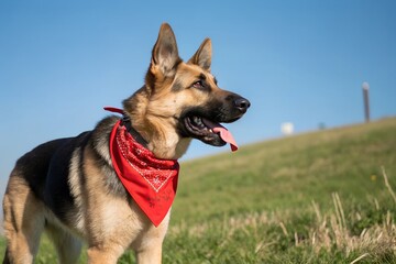 german shepherd dog on a grass