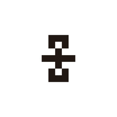 Fototapeta premium Letter nu plus square geometric symbol simple logo vector