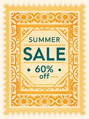 Obraz premium summer sale 60% discount poster advertising, poster, shop ,business
