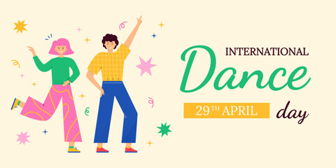 Hand drawn international dance day illustration