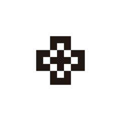 Plus, squares geometric symbol simple logo vector