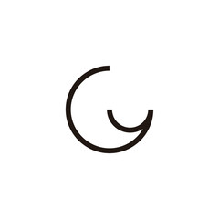 Letter G or y geometric symbol simple logo vector