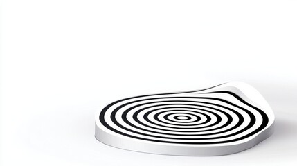Abstract Black and White Spiral Design on a Smooth White Background for Modern Art Concept