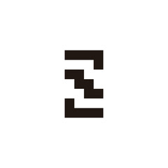 Number 2 stairs geometric symbol simple logo vector