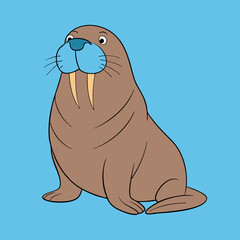 illustration of a cartoon walrus