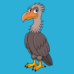 Naklejka premium vector illustration of cartoon vulture 
