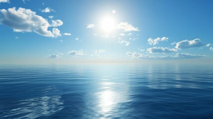 Obraz premium Serene Ocean Scenery with a Bright Sky