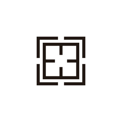 Obraz premium Target, squares geometric symbol simple logo vector