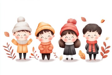 A dreamy watercolor illustration of a welcoming teacher introducing a group of curious young students to their first lesson