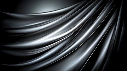 Obraz premium Elegant Dark Satin Drapery with Smooth Curves and Shiny Texture