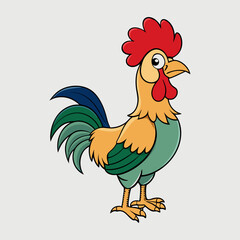 rooster cartoon vector