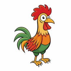  rooster cartoon vector