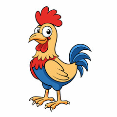  rooster cartoon vector