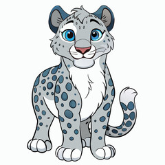  snow leopard cartoon vector