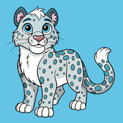  snow leopard cartoon vector