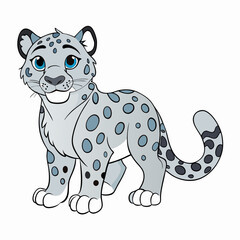  snow leopard cartoon vector