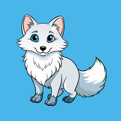 vector illustration of a arctic fox