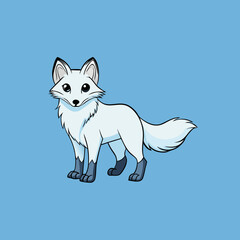 vector illustration of a arctic fox