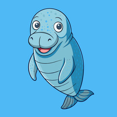 funny dugong cartoon