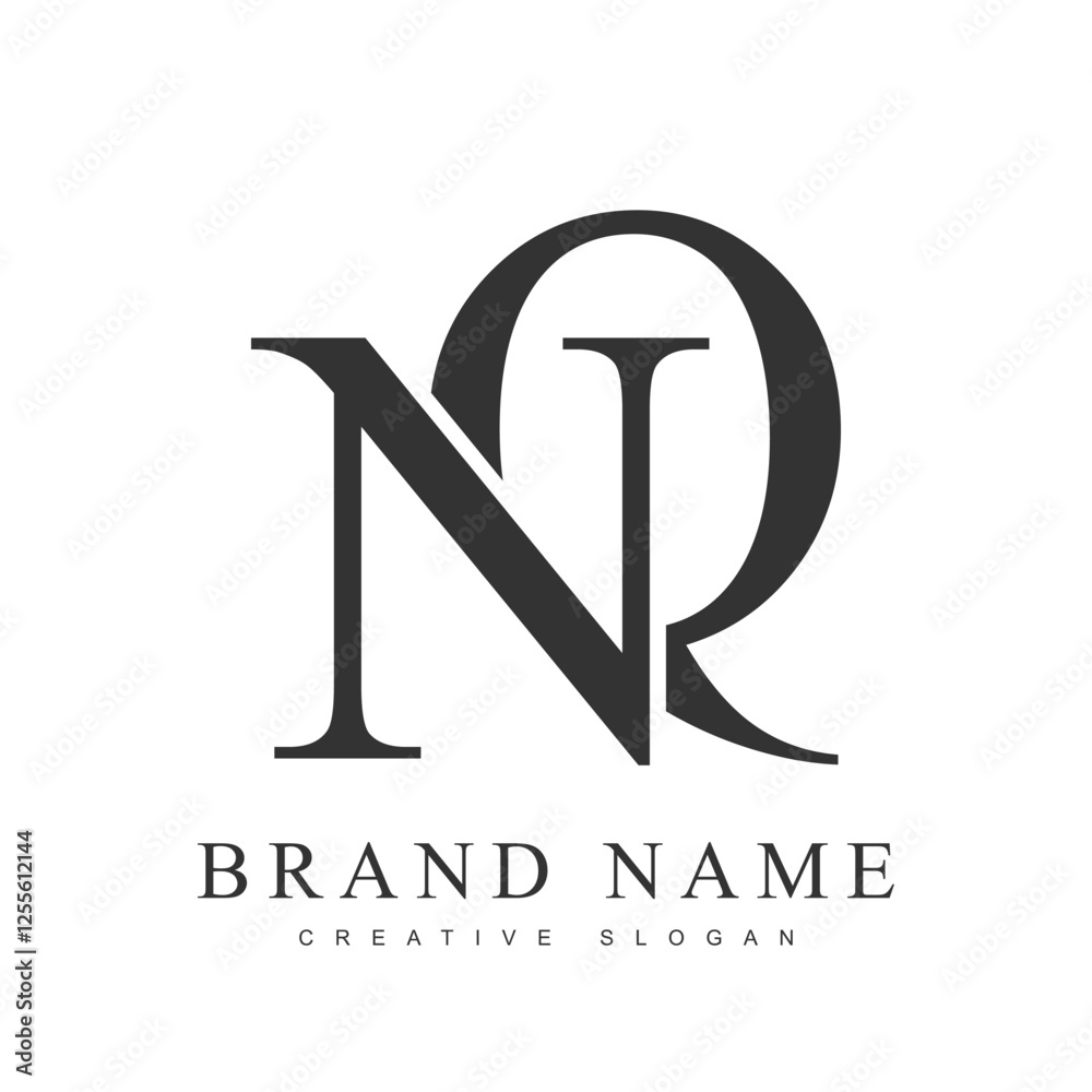 Fototapete nq trendy logotype template. initial letter n and q classic font style. creative logo for company na