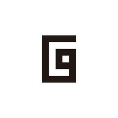 Letter Gg square connect geometric symbol simple logo vector