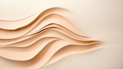 Obraz premium Soft Beige Waves Flowing Across a Minimalist Background in Subtle Color Palette