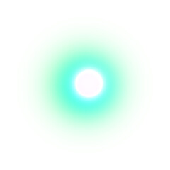 Glowing light lens flare on transparent PNG background