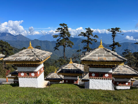 Close-up of Druk Wangyal Chortens, Dochula Pass, Bhutan