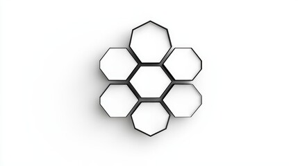 Obraz premium Geometric Abstract Design with Octagonal and Hexagonal Shapes on a Minimal White Background