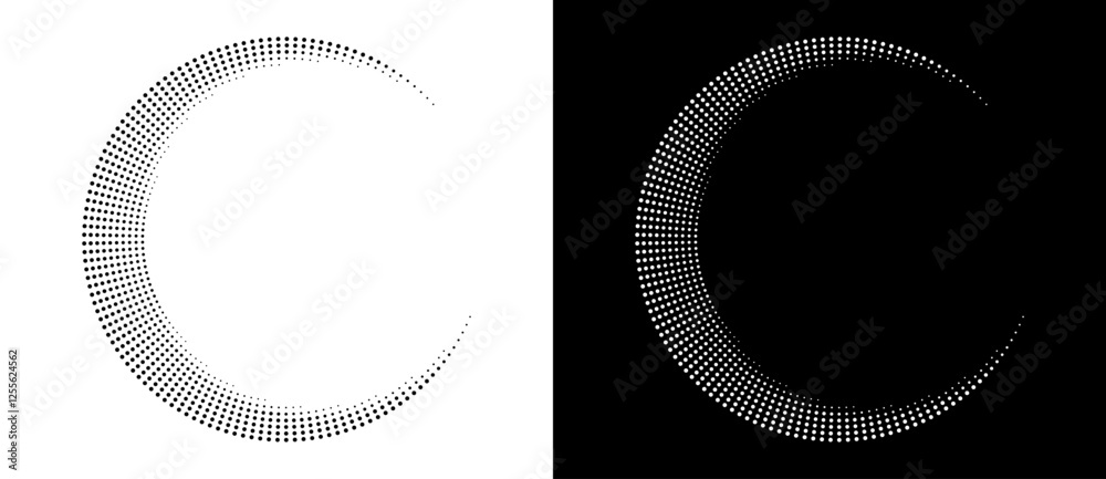 Fototapete modern abstract background. halftone dots in circle form. letter c like logo, icon or design element