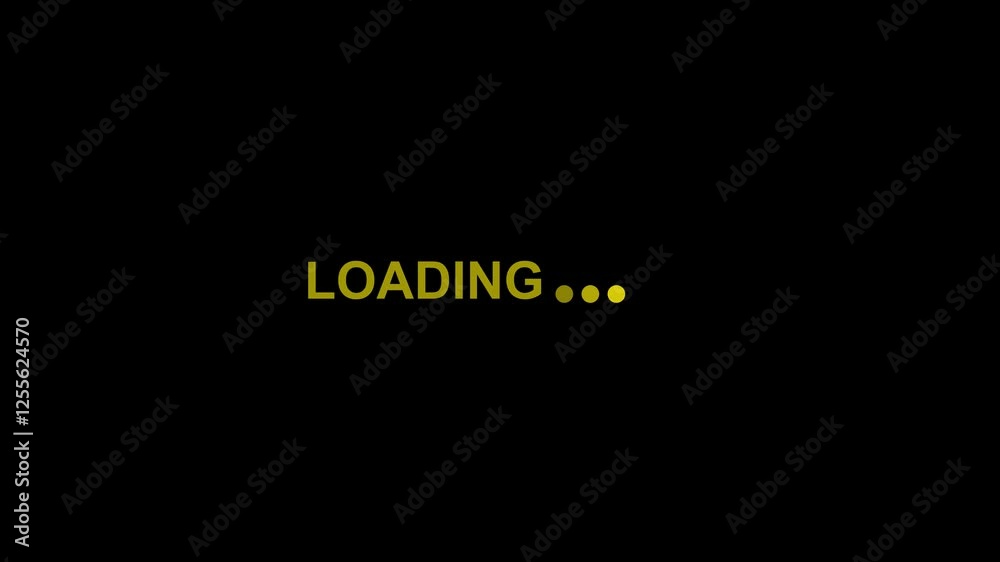 Wall mural animated loading text on black background. loading animation screen motion graphics. loading in prog