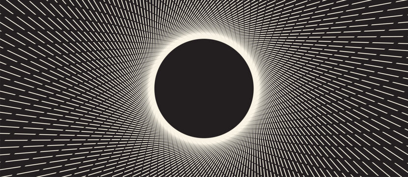 Spiral with white color lines as dynamic abstract vector background. Sun concept. Psychedelic optical illusion.