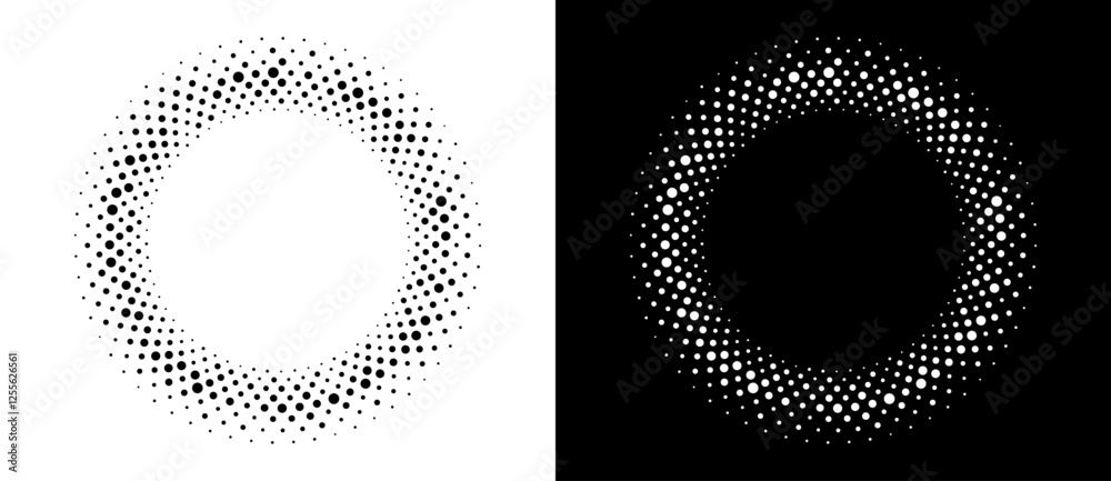 Leinwandbilder modern abstract background. halftone dots in circle form. round logo, design element or icon. vector
