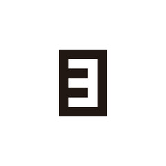 Number 3 square, outline geometric symbol simple logo vector