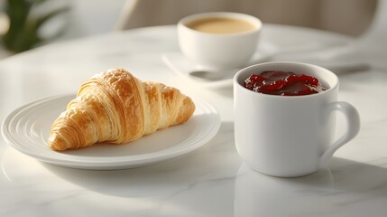 cup of coffee and croissant