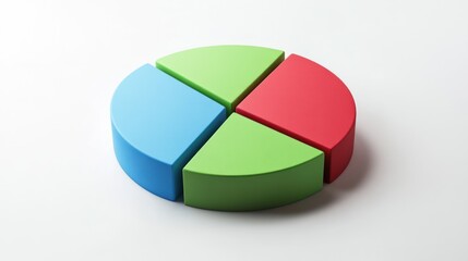 Obraz premium 3D Pie Chart Graphic on White Background (1)