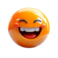3D laughing face emoji isolated on transparent background