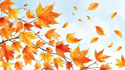 Autumn Leaves Falling Maple Leaves Fall Foliage Nature Background